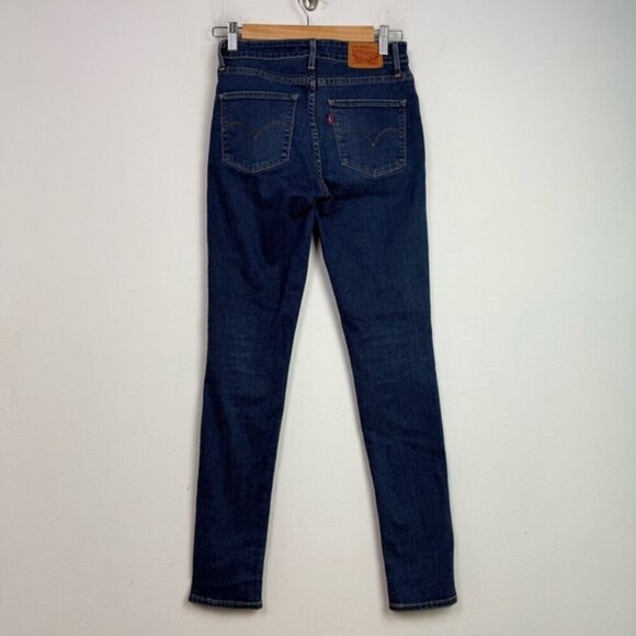 Levi’s 721 High Rise Skinny Jeans Size 28 Dark Wash Stretch Denim Zip Fly - Picture 3 of 13